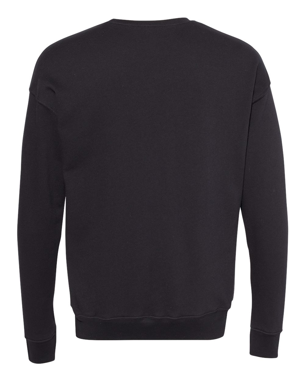 Unisex Sponge Fleece Drop Shoulder Crewneck Sweatshirt - Back - B37906512 - DTG Black
