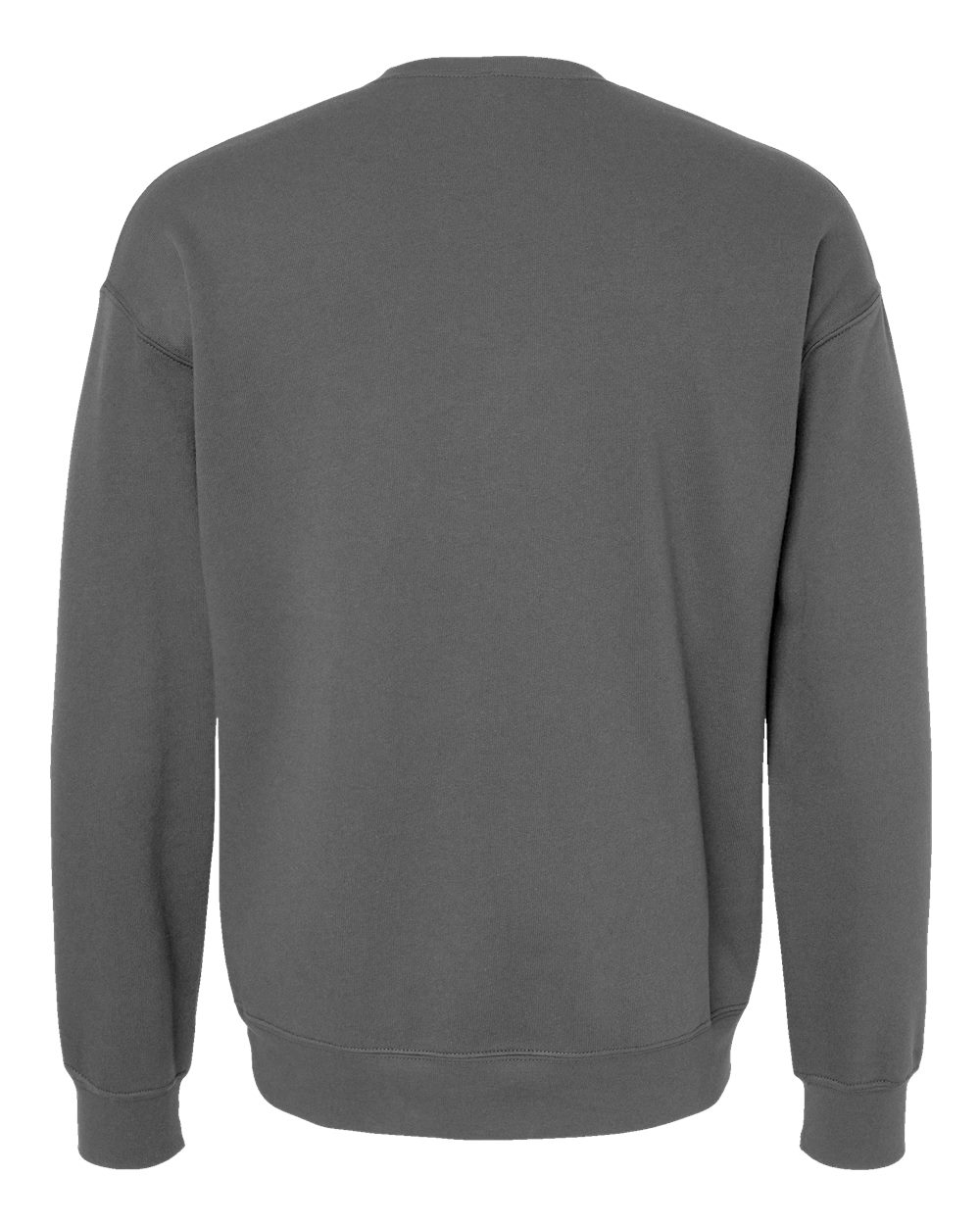 Unisex Sponge Fleece Drop Shoulder Crewneck Sweatshirt - Back - B37906542 - Asphalt