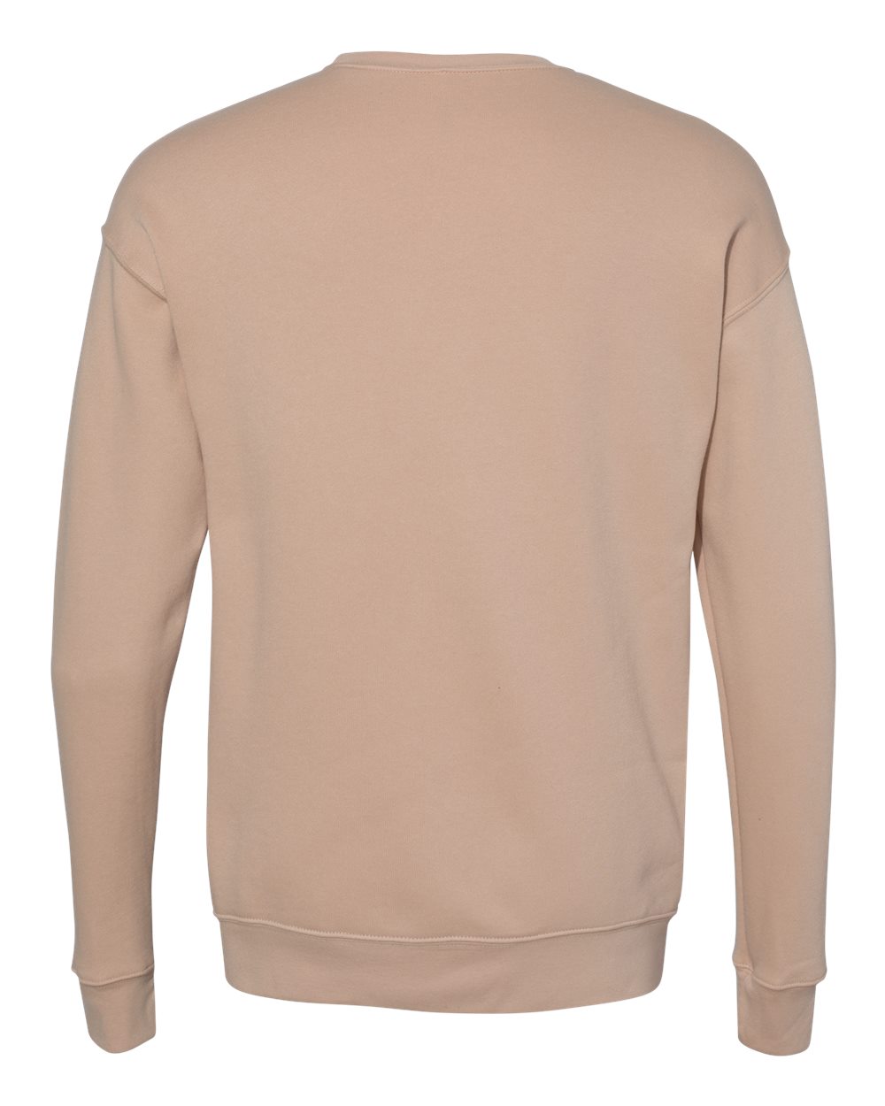 Unisex Sponge Fleece Drop Shoulder Crewneck Sweatshirt - Back - B37906602 - Heather Sand Dune