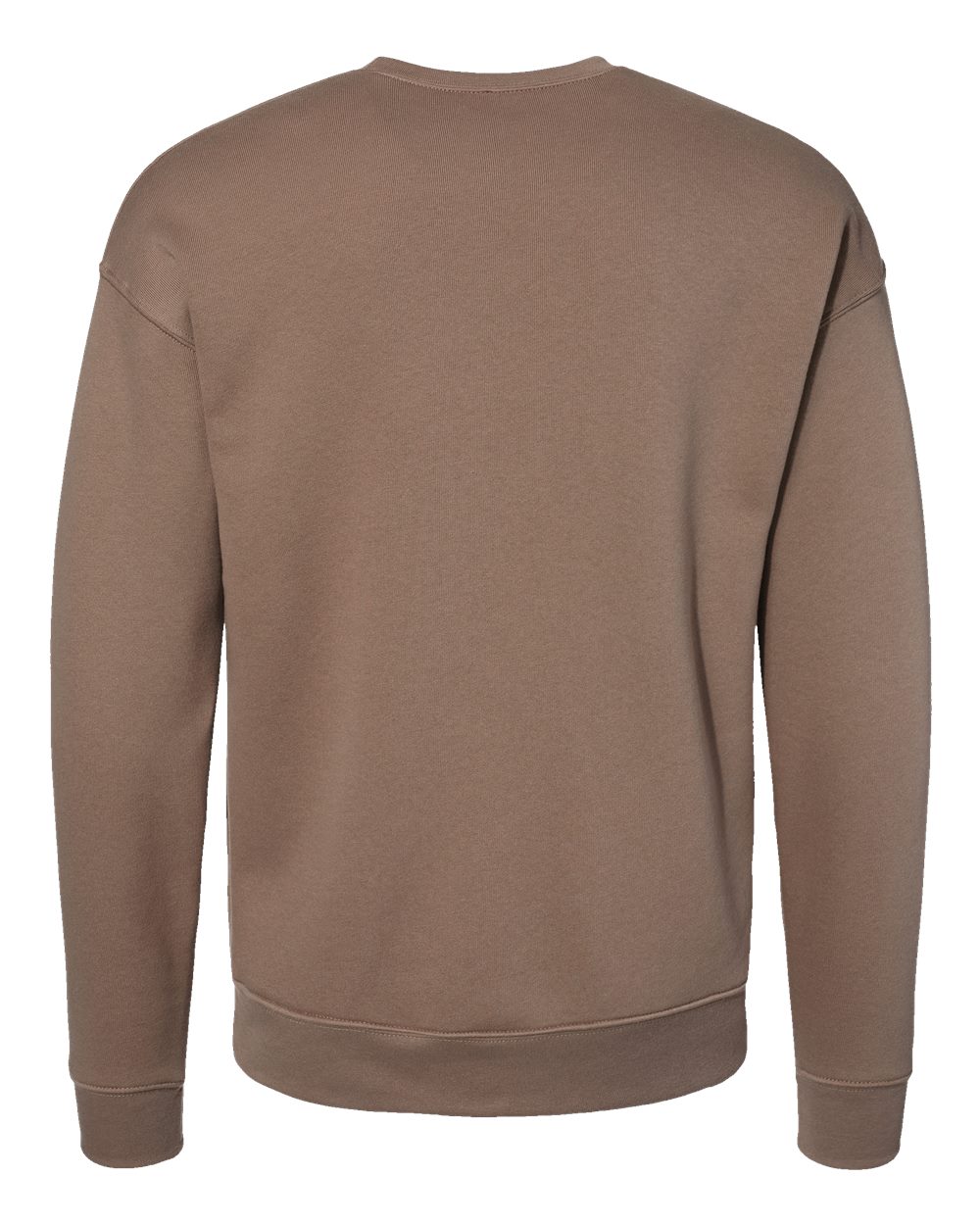 Unisex Sponge Fleece Drop Shoulder Crewneck Sweatshirt - Back - B37906632 - Vintage Brown