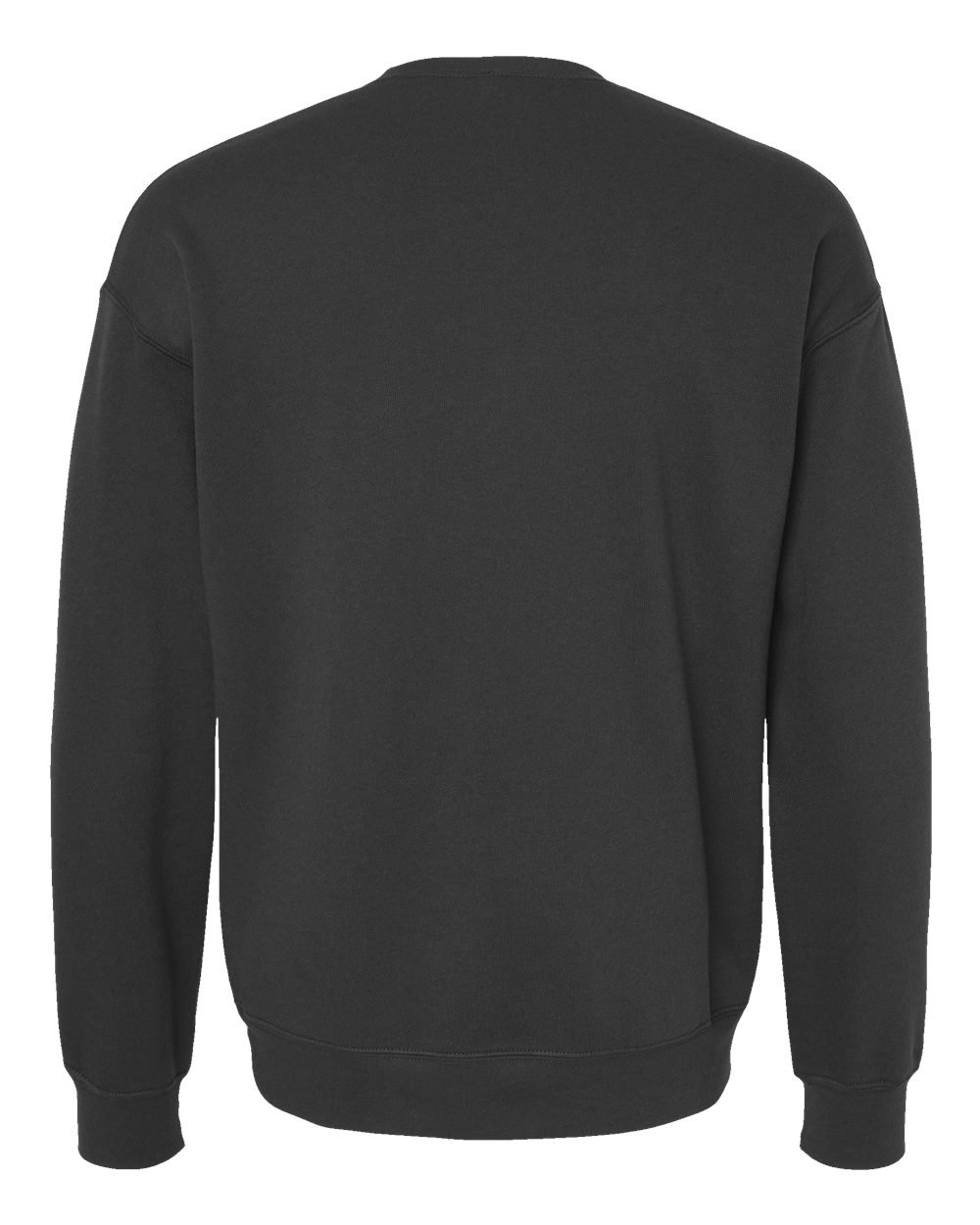 Unisex Sponge Fleece Drop Shoulder Crewneck Sweatshirt - Back - B37906682 - Dark Grey