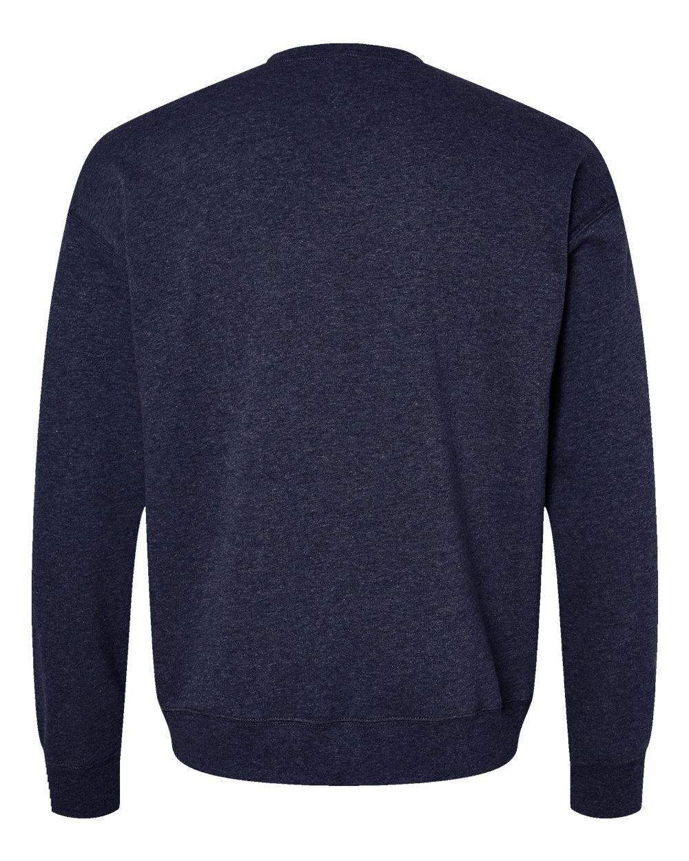 Unisex Sponge Fleece Drop Shoulder Crewneck Sweatshirt - Back - B37906692 - Heather Navy