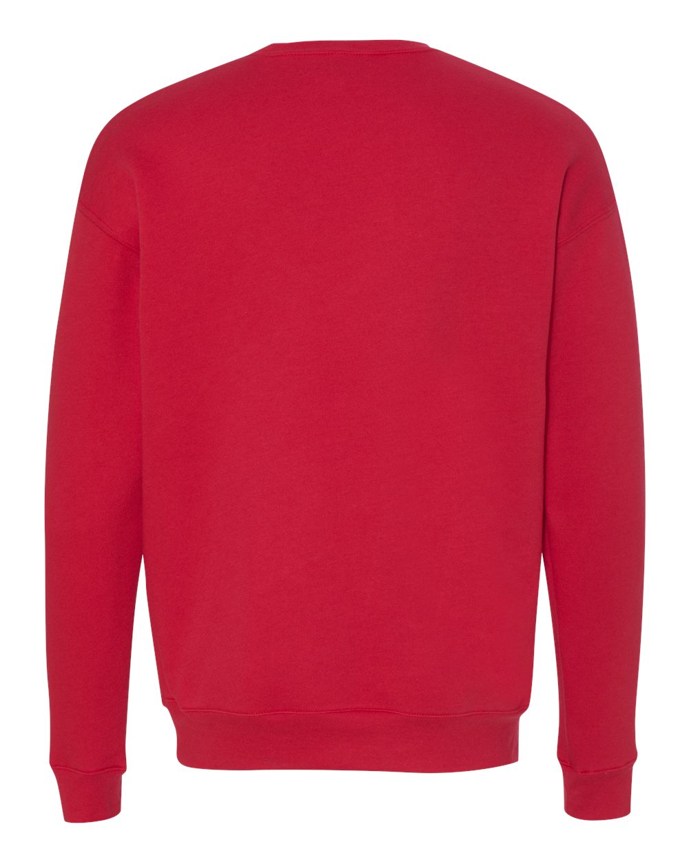 Unisex Sponge Fleece Drop Shoulder Crewneck Sweatshirt - Back - B37906702 - Red