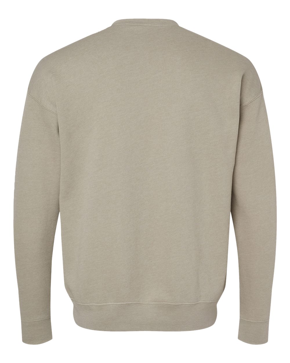 Unisex Sponge Fleece Drop Shoulder Crewneck Sweatshirt - Back - B37906732 - Heather Stone