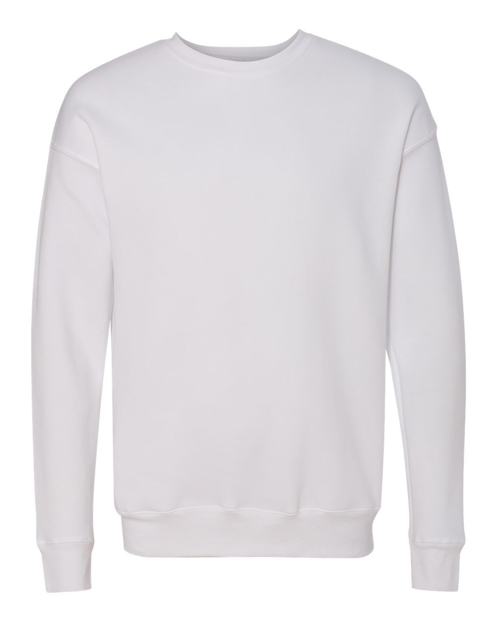 Unisex Sponge Fleece Drop Shoulder Crewneck Sweatshirt - Front - B37906002 - White