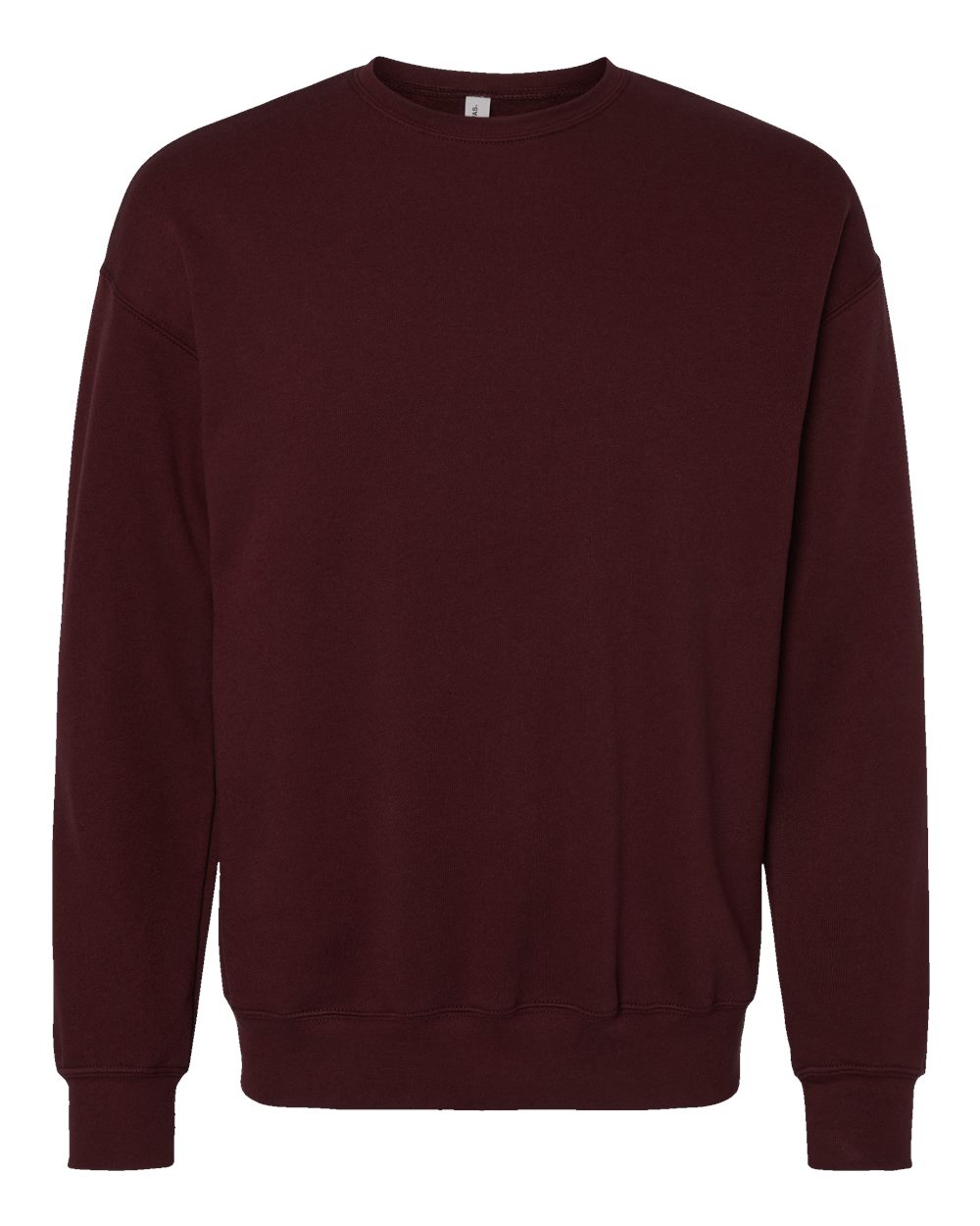 Unisex Sponge Fleece Drop Shoulder Crewneck Sweatshirt - Front - B37906012 - Maroon