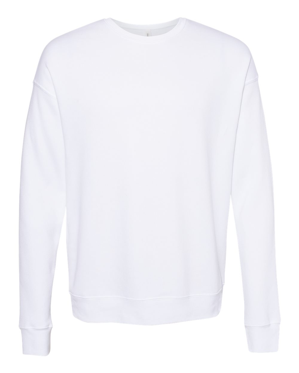 Unisex Sponge Fleece Drop Shoulder Crewneck Sweatshirt - Front - B37906052 - DTG White
