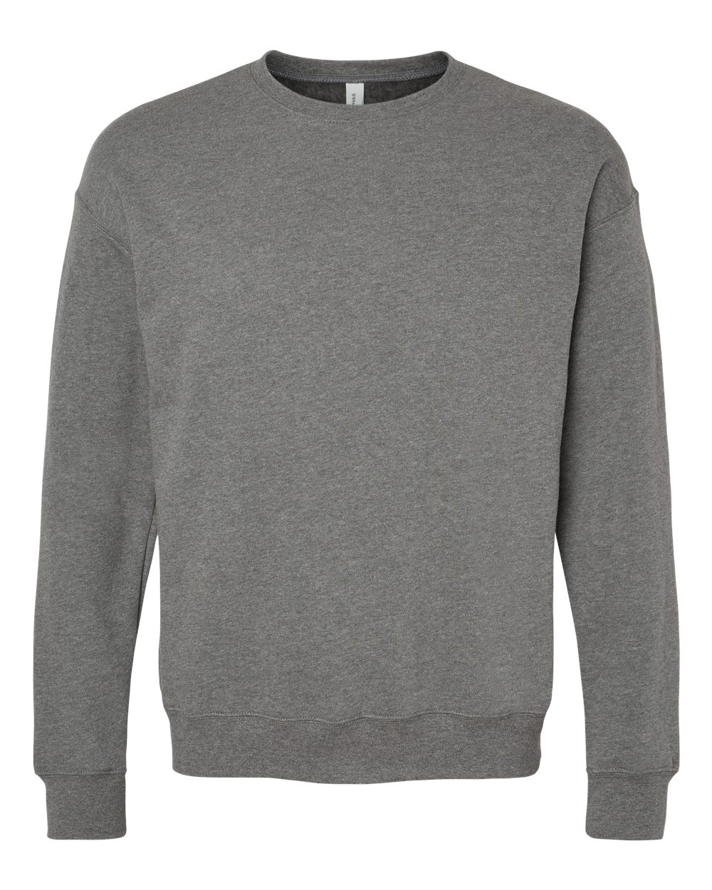 Unisex Sponge Fleece Drop Shoulder Crewneck Sweatshirt - Front - B37906072 - Deep Heather
