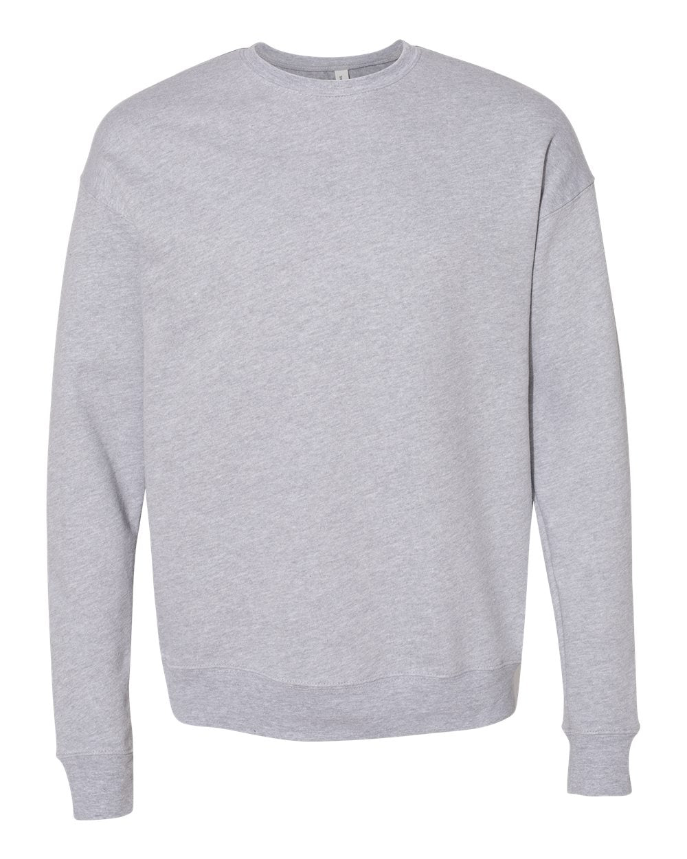 Unisex Sponge Fleece Drop Shoulder Crewneck Sweatshirt - Front - B37906352 - Athletic Heather