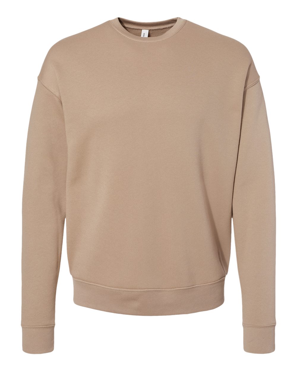 Unisex Sponge Fleece Drop Shoulder Crewneck Sweatshirt - Front - B37906392 - Tan