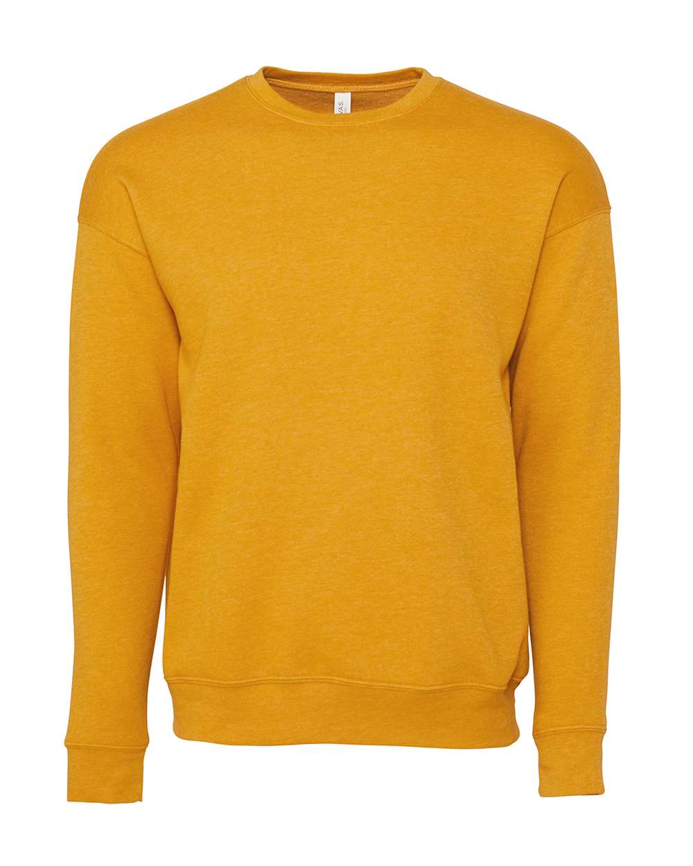 Unisex Sponge Fleece Drop Shoulder Crewneck Sweatshirt - Front - B37906402 - Heather Mustard