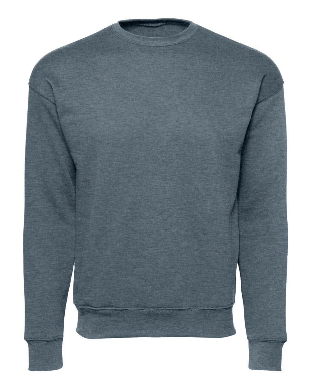 Unisex Sponge Fleece Drop Shoulder Crewneck Sweatshirt - Front - B37906432 - Heather Slate