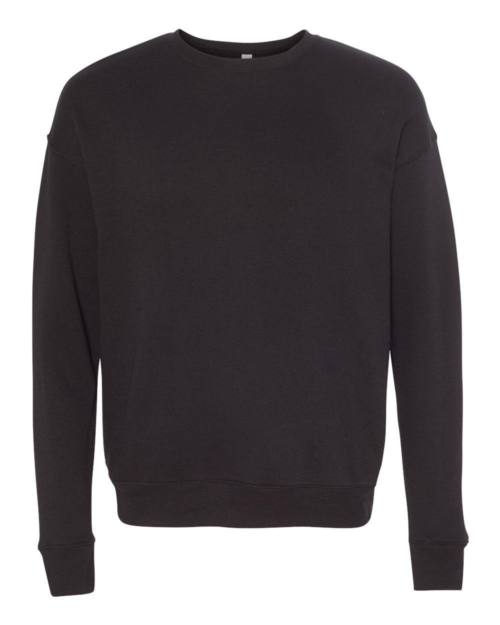 Unisex Sponge Fleece Drop Shoulder Crewneck Sweatshirt - Front - B37906502 - Black