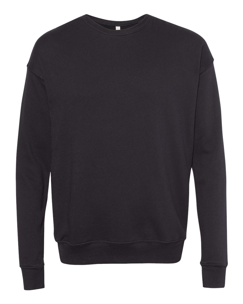 Unisex Sponge Fleece Drop Shoulder Crewneck Sweatshirt - Front - B37906512 - DTG Black