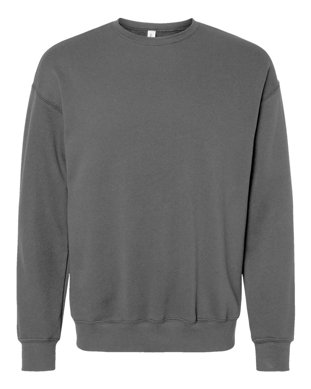 Unisex Sponge Fleece Drop Shoulder Crewneck Sweatshirt - Front - B37906542 - Asphalt