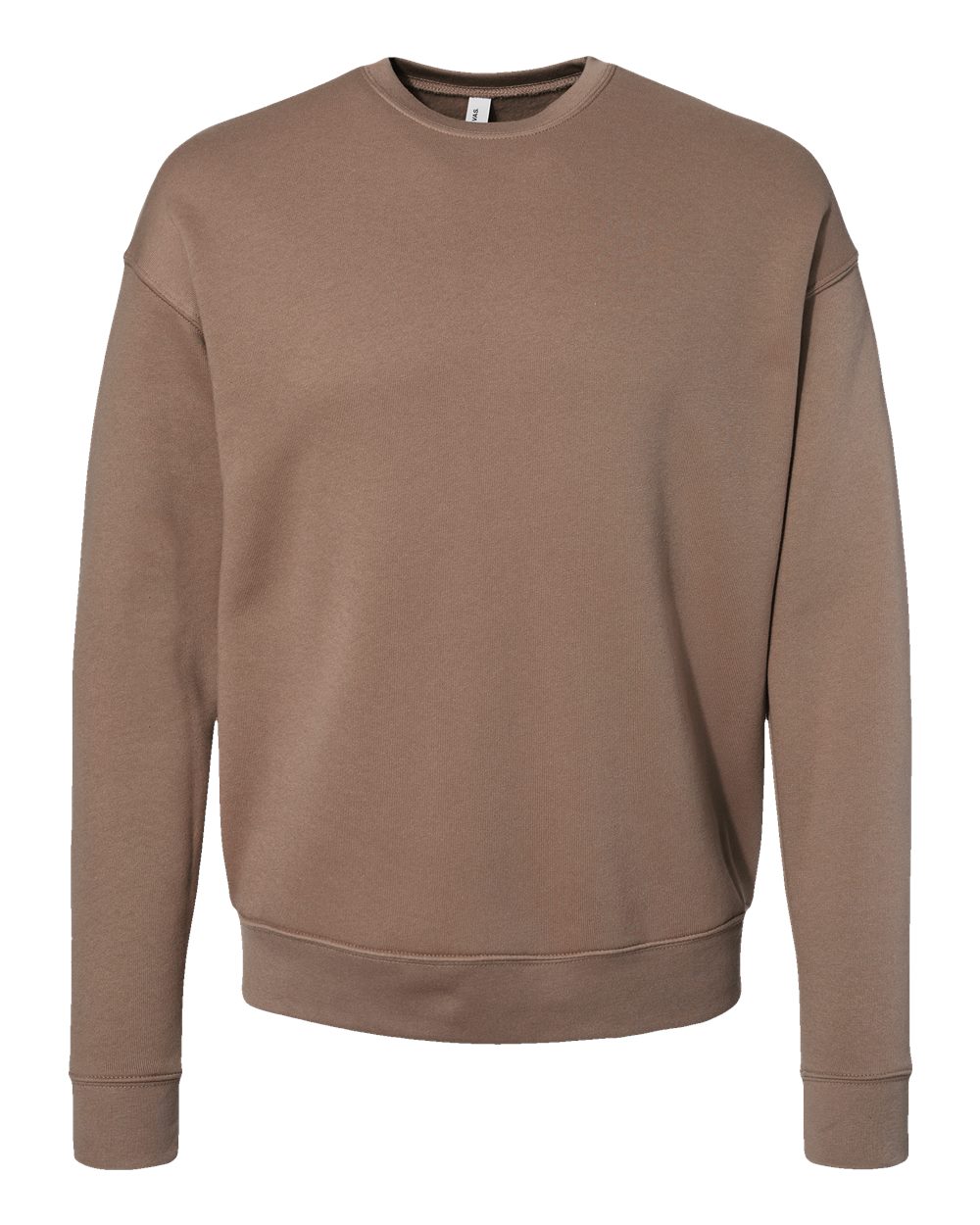 Unisex Sponge Fleece Drop Shoulder Crewneck Sweatshirt - Front - B37906632 - Vintage Brown