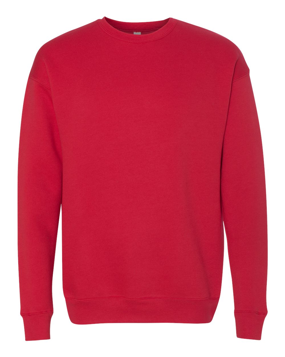 Unisex Sponge Fleece Drop Shoulder Crewneck Sweatshirt - Front - B37906702 - Red