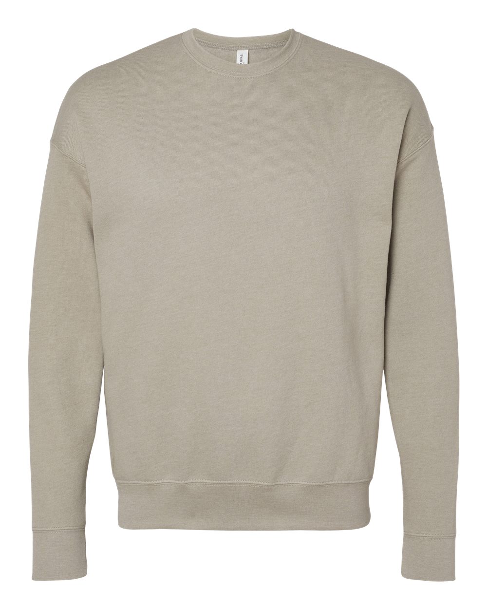 Unisex Sponge Fleece Drop Shoulder Crewneck Sweatshirt - Front - B37906732 - Heather Stone