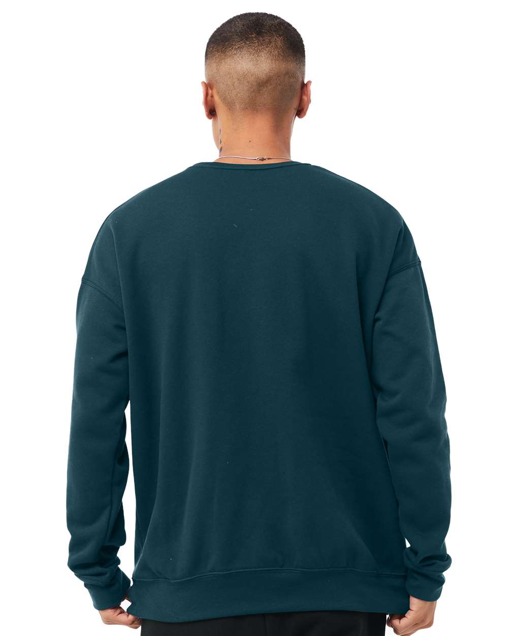 Unisex Sponge Fleece Drop Shoulder Crewneck Sweatshirt - OnModelBack - B37906412 - Atlantic