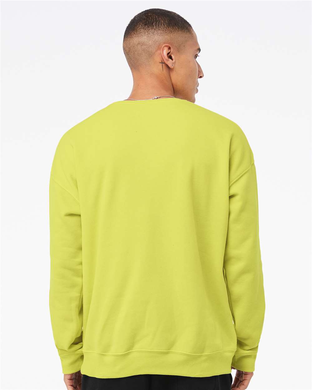 Unisex Sponge Fleece Drop Shoulder Crewneck Sweatshirt - OnModelBack - B37906422 - Strobe