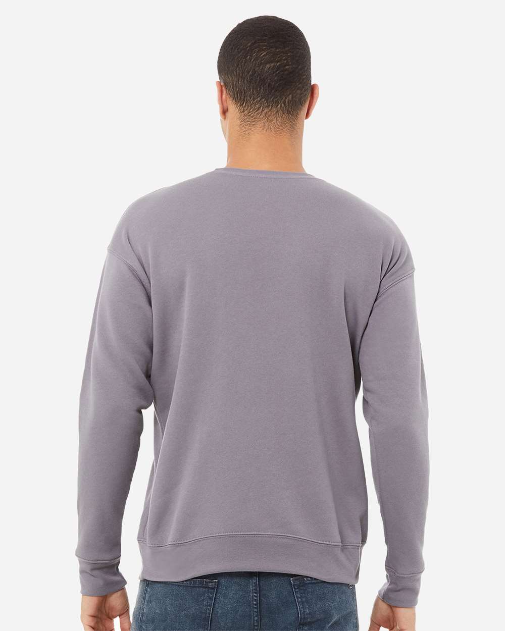 Unisex Sponge Fleece Drop Shoulder Crewneck Sweatshirt - OnModelBack - B37906852 - Storm