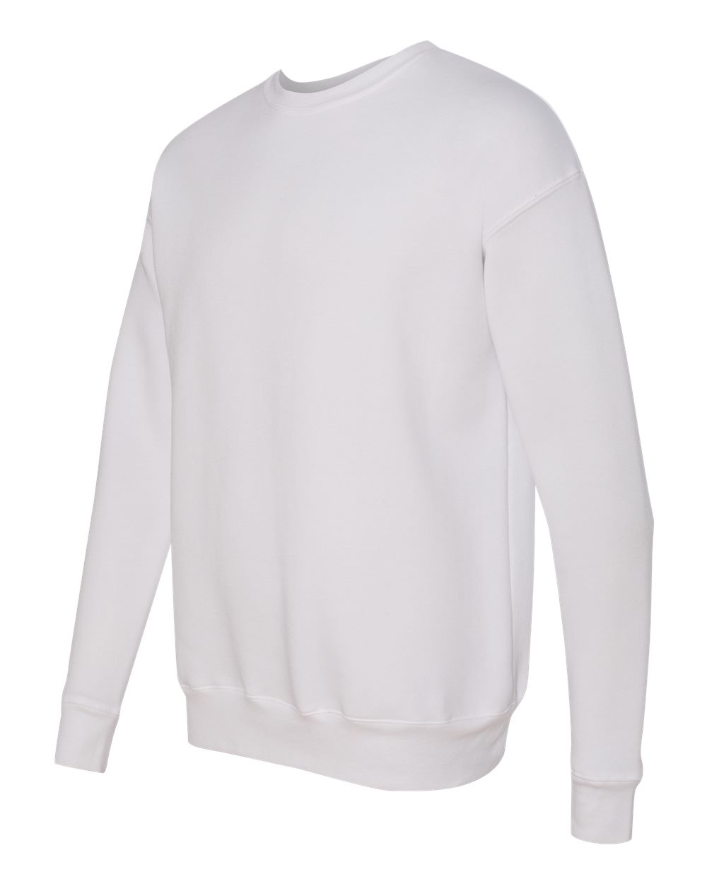Unisex Sponge Fleece Drop Shoulder Crewneck Sweatshirt - Side - B37906002 - White