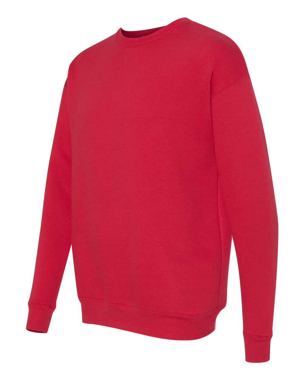 Unisex Sponge Fleece Drop Shoulder Crewneck Sweatshirt - Side - B37906702 - Red