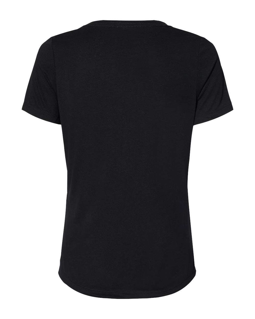 Women's Relaxed Triblend V-Neck Tee - Back - B81006503 - Solid Black Triblend