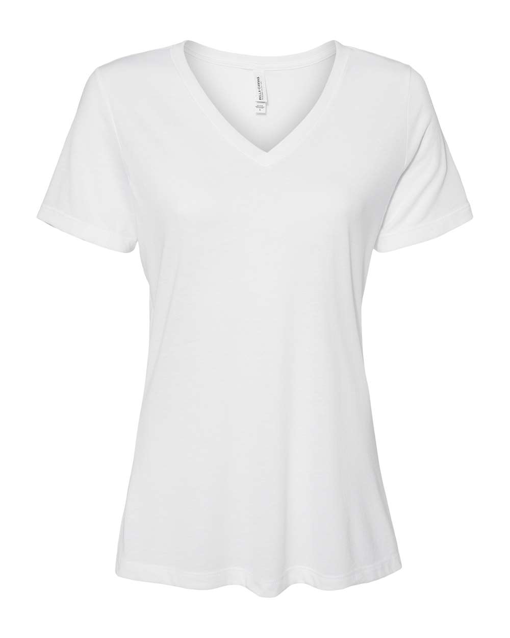 Women's Relaxed Triblend V-Neck Tee - Front - B81006003 - Solid White Triblend