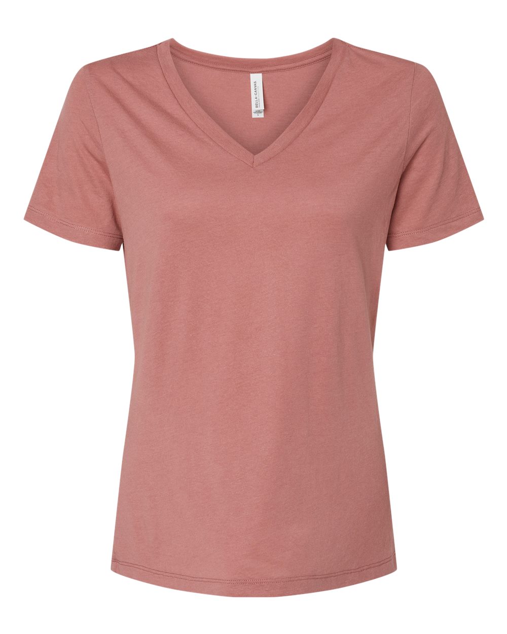 Women's Relaxed Triblend V-Neck Tee - Front - B81006323 - Mauve Triblend