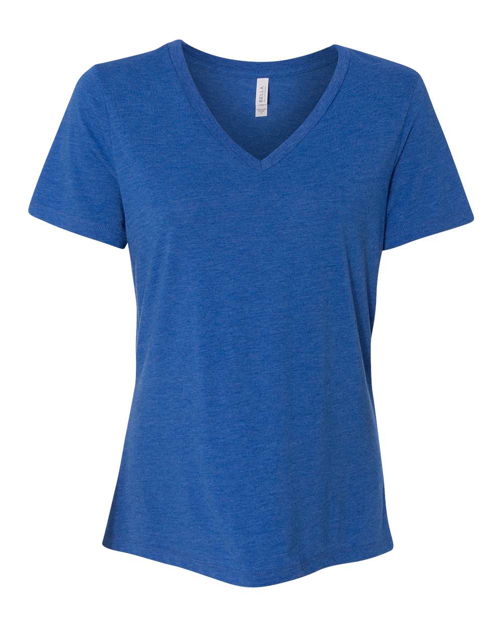 Women's Relaxed Triblend V-Neck Tee - Front - B81006753 - True Royal Triblend