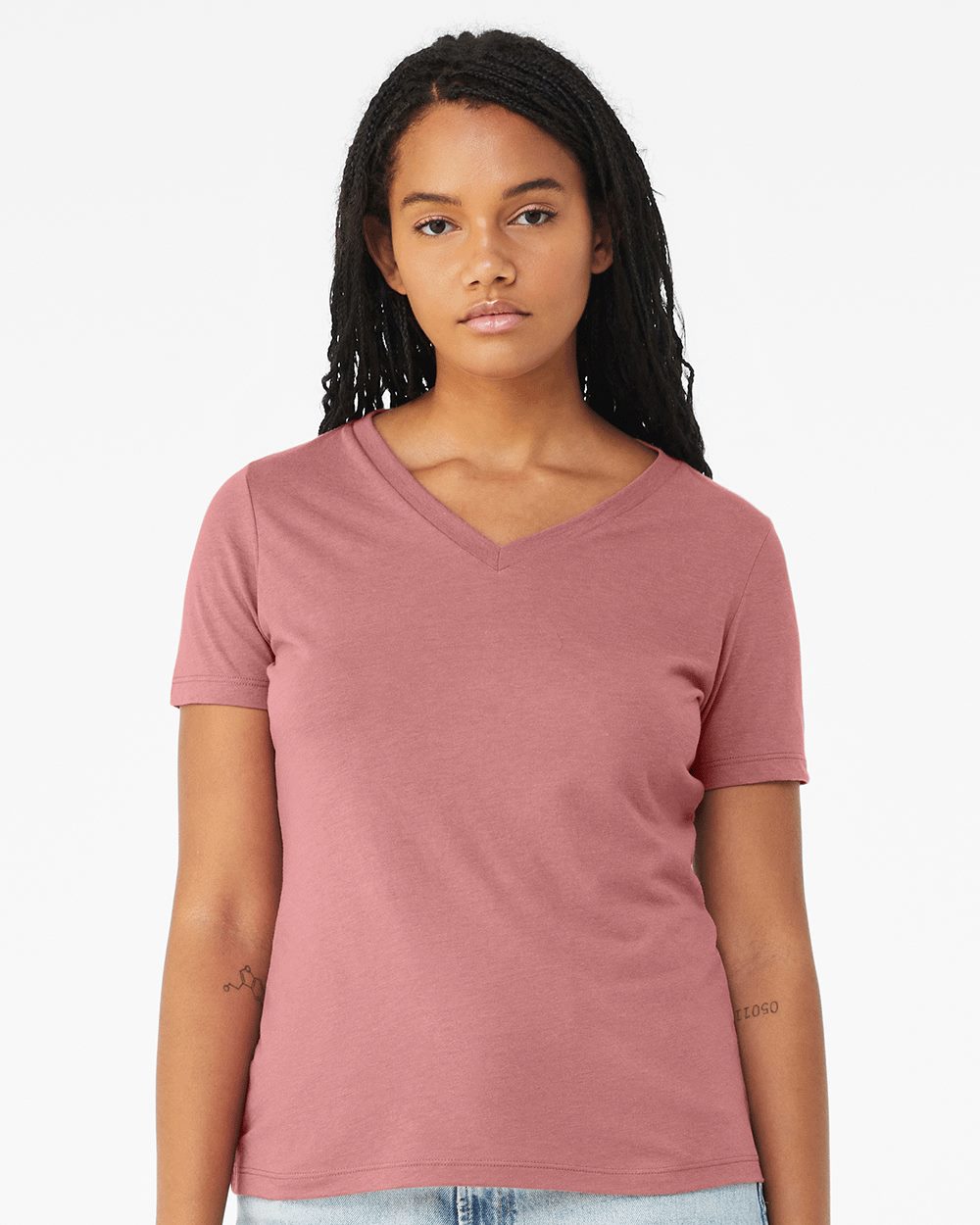 Women's Relaxed Triblend V-Neck Tee - styleImage