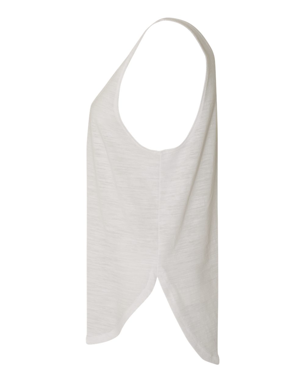 Women's Flowy Tank with Side Slit - DirectSide - B56806013 - White Slub