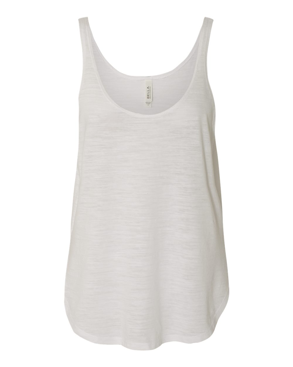 Women's Flowy Tank with Side Slit - Front - B56806013 - White Slub