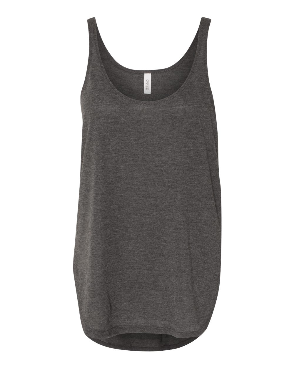 Women's Flowy Tank with Side Slit - Front - B56806093 - Dark Grey Heather