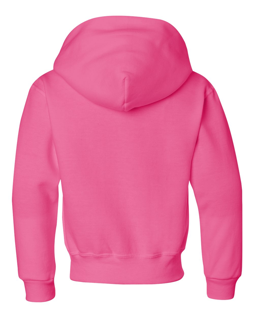 Youth NuBlend® Hooded Sweatshirt - Back - B32035143 - Neon Pink