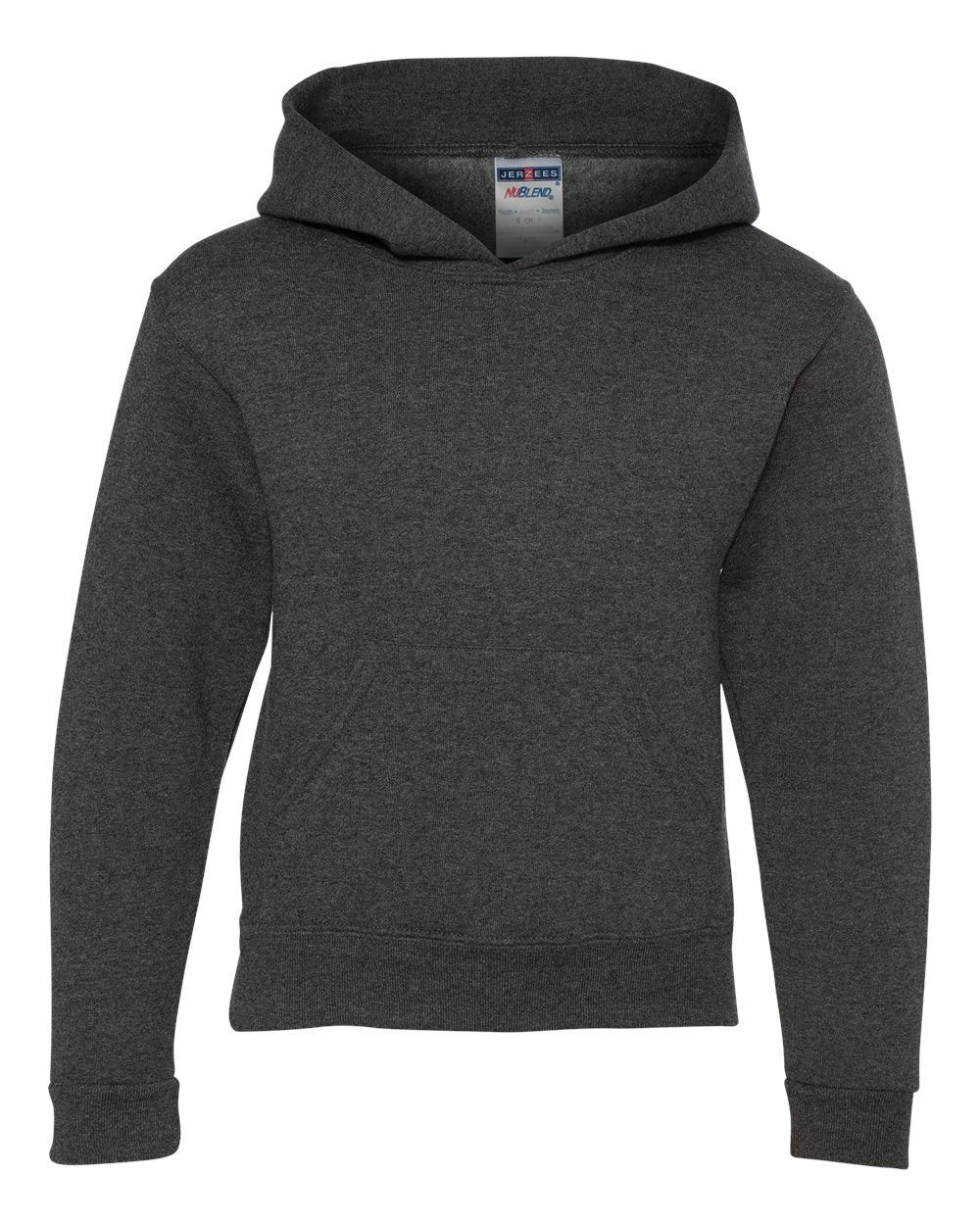 Youth NuBlend® Hooded Sweatshirt - Front - B32035513 - Black Heather