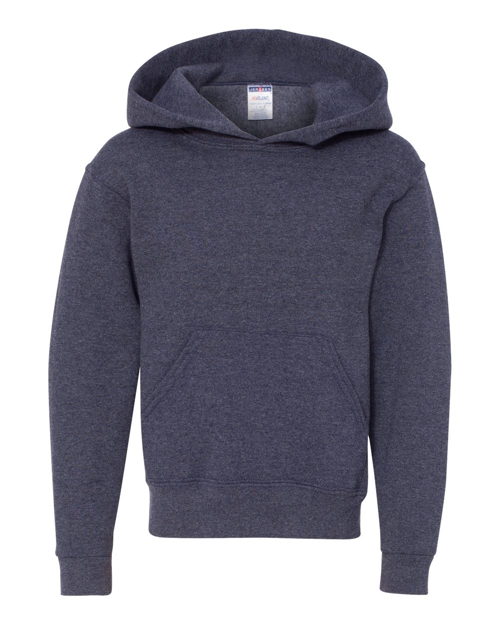 Youth NuBlend® Hooded Sweatshirt - Front - B32035643 - Vintage Heather Navy