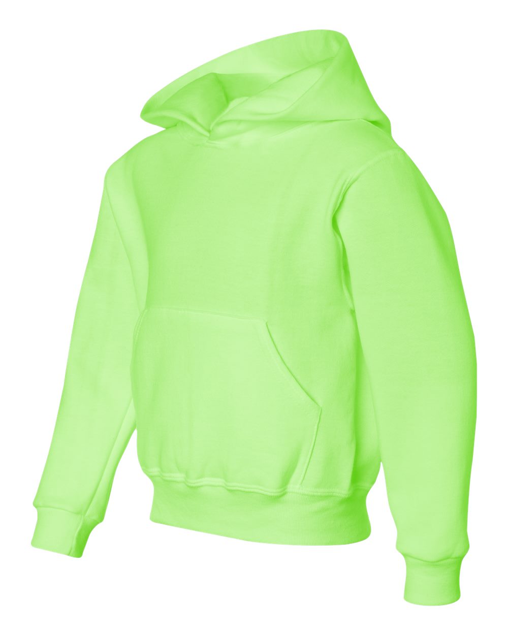 Youth NuBlend® Hooded Sweatshirt - Side - B32035074 - Neon Green