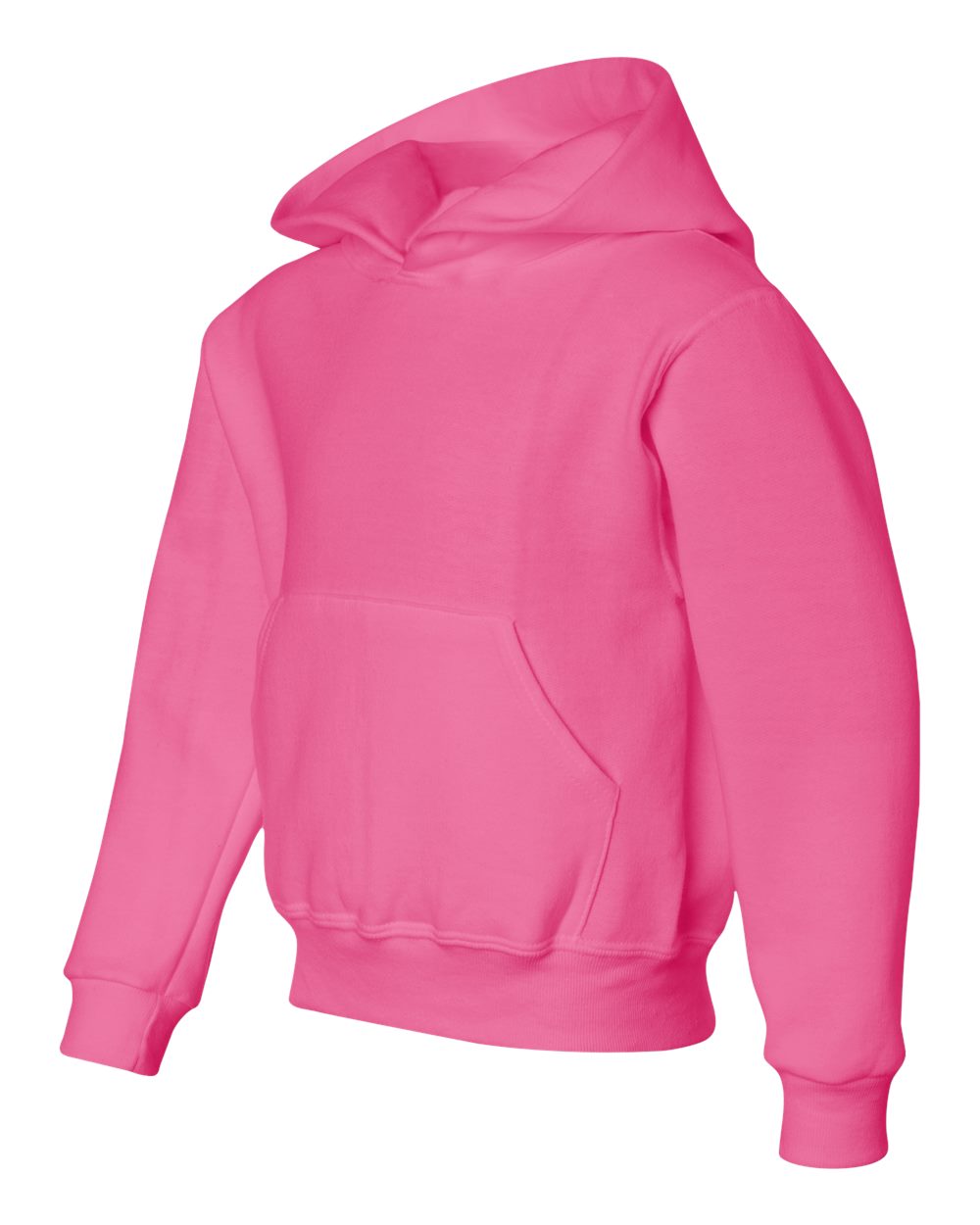 Youth NuBlend® Hooded Sweatshirt - Side - B32035143 - Neon Pink
