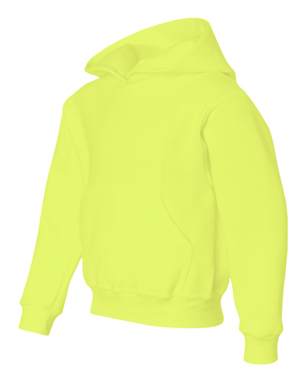 Youth NuBlend® Hooded Sweatshirt - Side - B32035165 - Safety Green