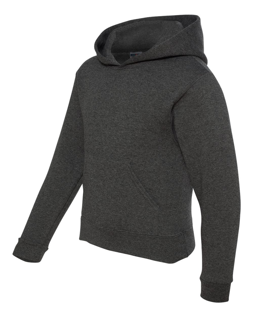 Youth NuBlend® Hooded Sweatshirt - Side - B32035513 - Black Heather