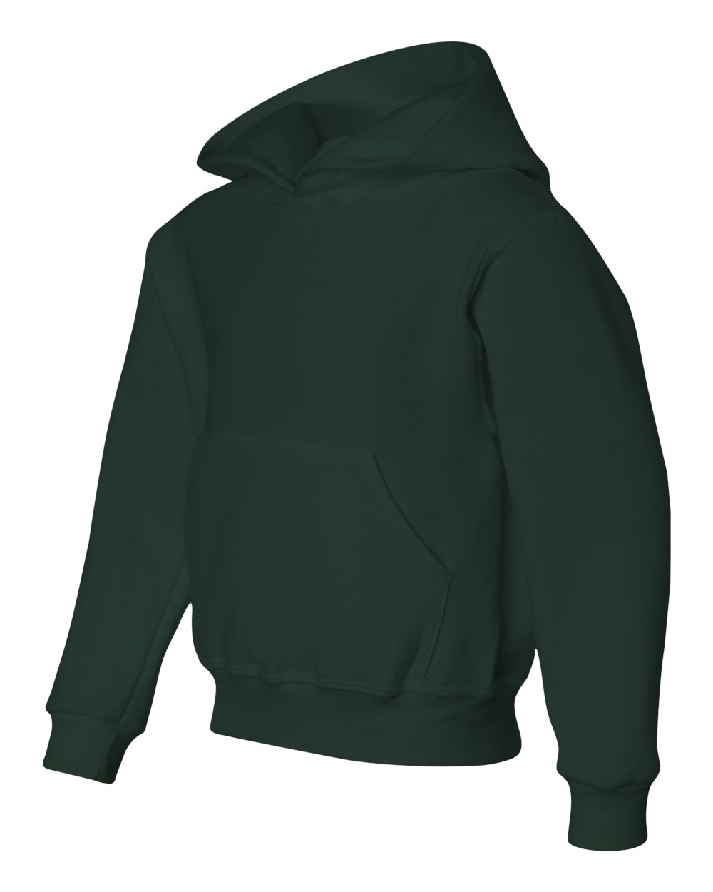 Youth NuBlend® Hooded Sweatshirt - Side - B32035543 - Forest Green