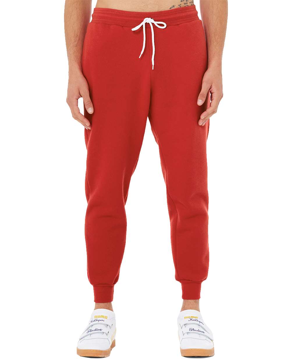 Unisex Sponge Fleece Jogger Sweatpants - Front - B36806702 - Red