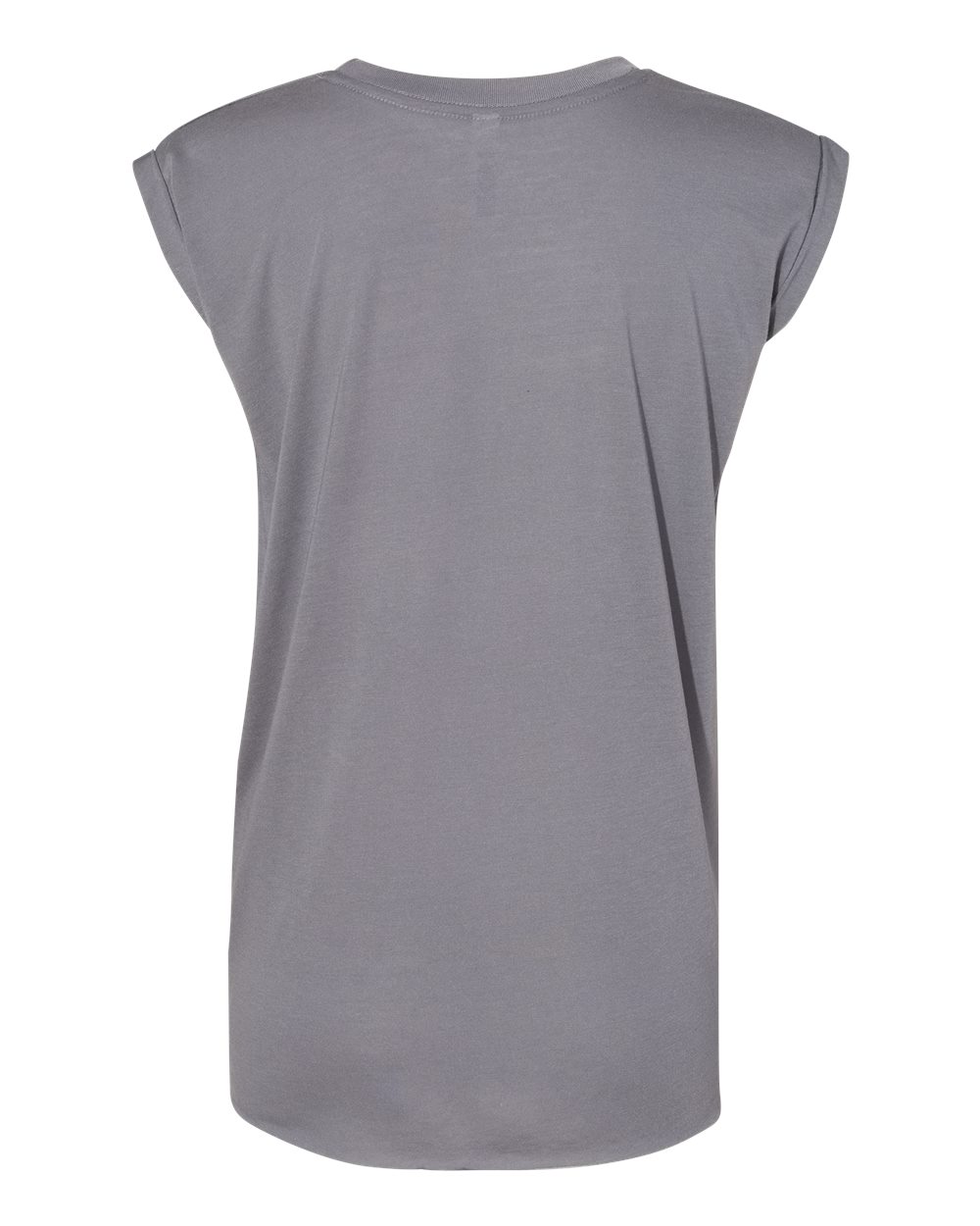 Women’s Flowy Rolled Cuffs Muscle Tee - Back - B11406104 - Storm