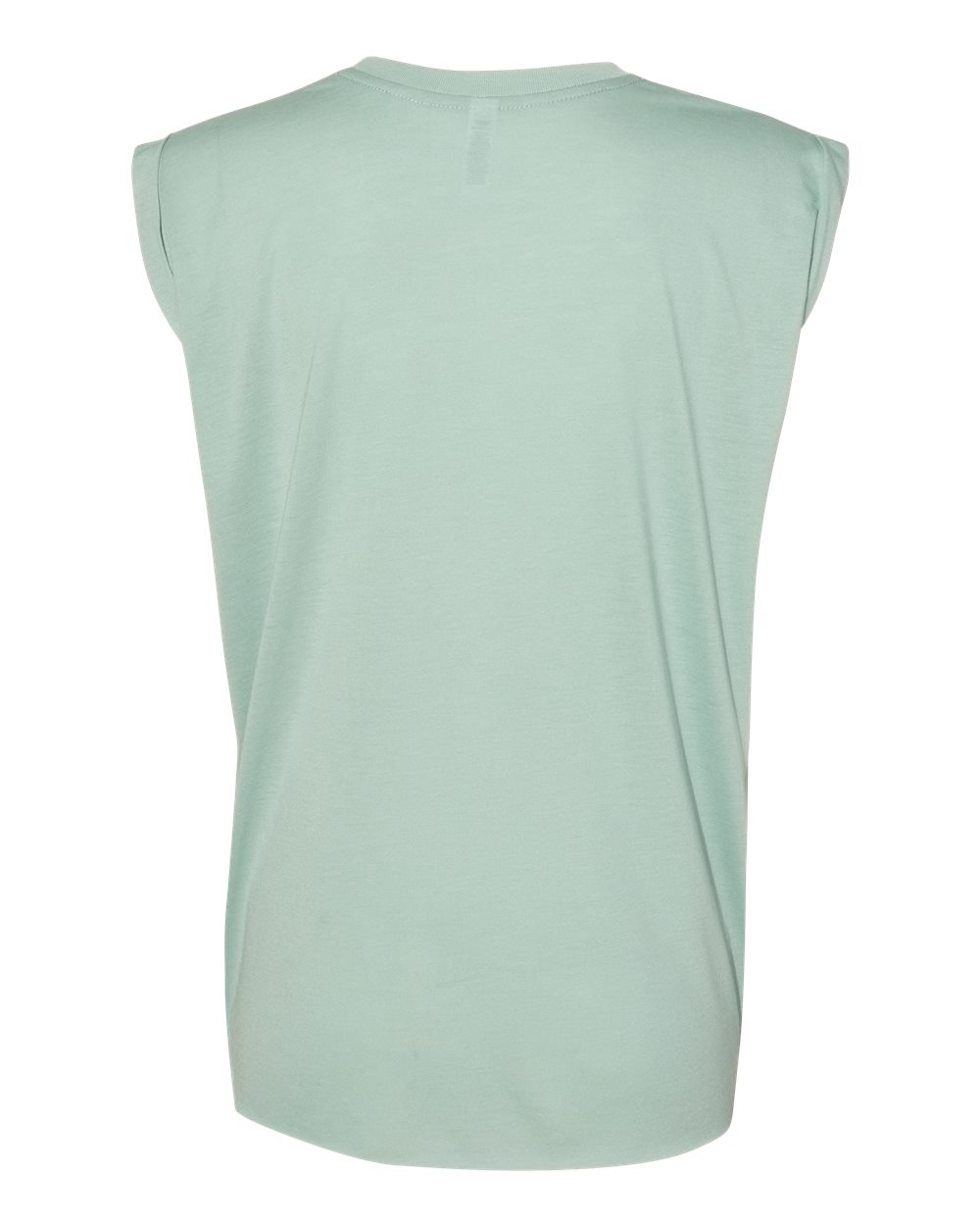 Women’s Flowy Rolled Cuffs Muscle Tee - Back - B11406113 - Dusty Blue