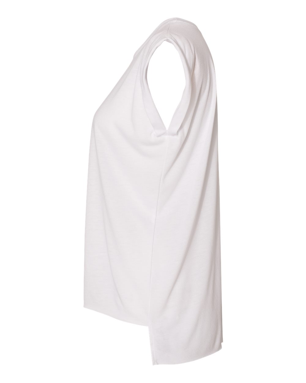 Women’s Flowy Rolled Cuffs Muscle Tee - DirectSide - B11406003 - White