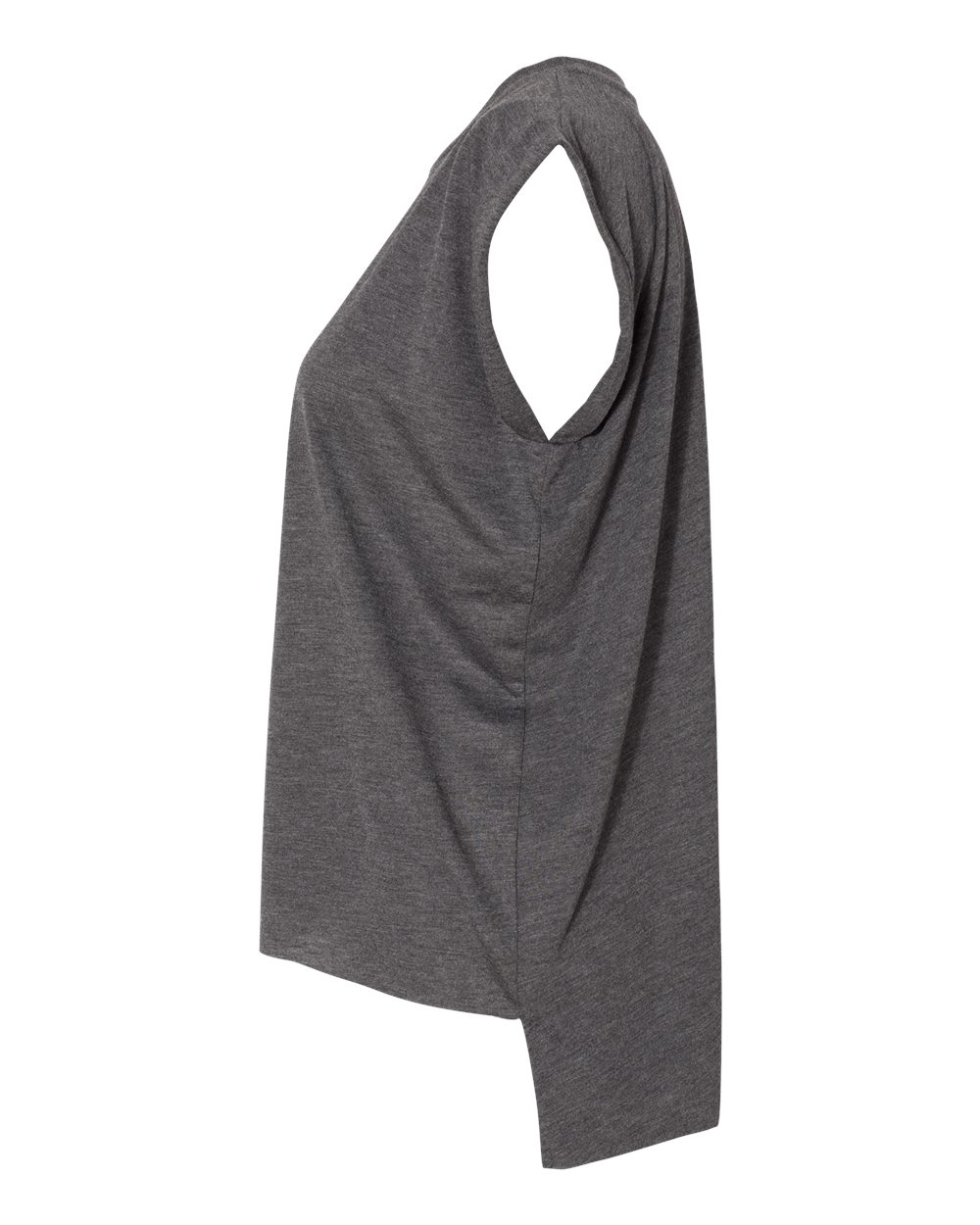 Women’s Flowy Rolled Cuffs Muscle Tee - DirectSide - B11406093 - Dark Grey Heather