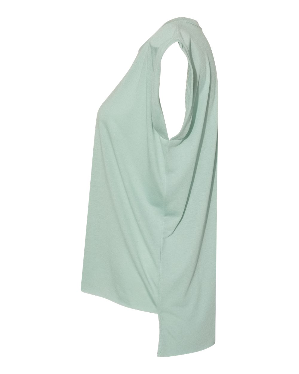 Women’s Flowy Rolled Cuffs Muscle Tee - DirectSide - B11406113 - Dusty Blue
