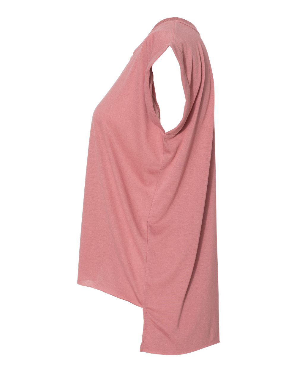 Women’s Flowy Rolled Cuffs Muscle Tee - DirectSide - B11406273 - Mauve
